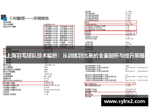 上海羽毛球队技术解析：从训练到比赛的全面剖析与提升策略